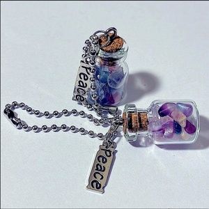 Glass Vile Crystal & Charm Key Chains! 💚FLUORITE💜